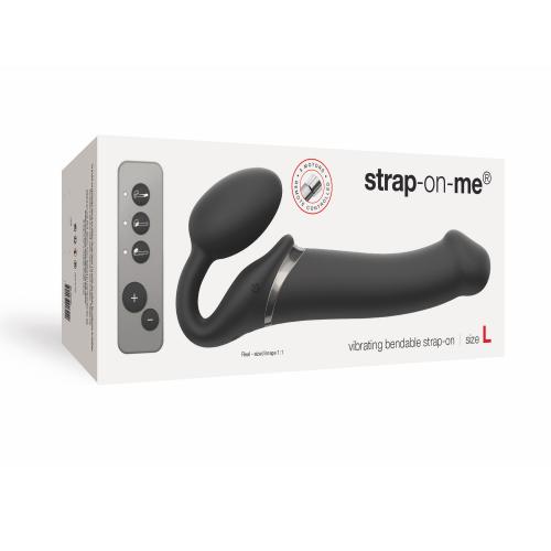 Strap-On-Me Strap On Me - Strapless Vibrerende Voorbind Dildo - Maat L - Zwart